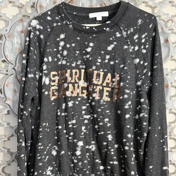 Spiritual Gangster “SPIRITUAL GANGSTER” Bleach Splatter Sweatshirt – Size __Med - Picture 1 of 2